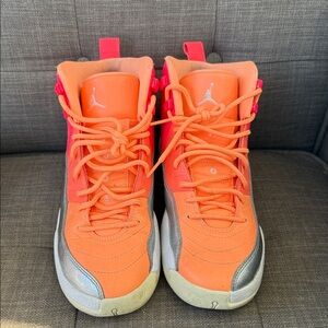 JORDAN SNEAKERS “23" Pink, Orange & Metallic Silver, YOUTH 7Y
